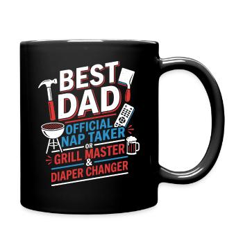Bester Papa: Nap-Taker & Grillmeister - Tasse einfarbig - Schwarz - Rechts
