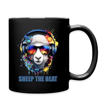 Schaf der Beatkunst - Tasse einfarbig - Schwarz - Rechts