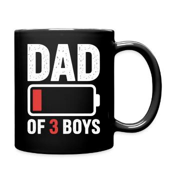 Papa de 3 garçons Pride - Mug uni - noir - Droite