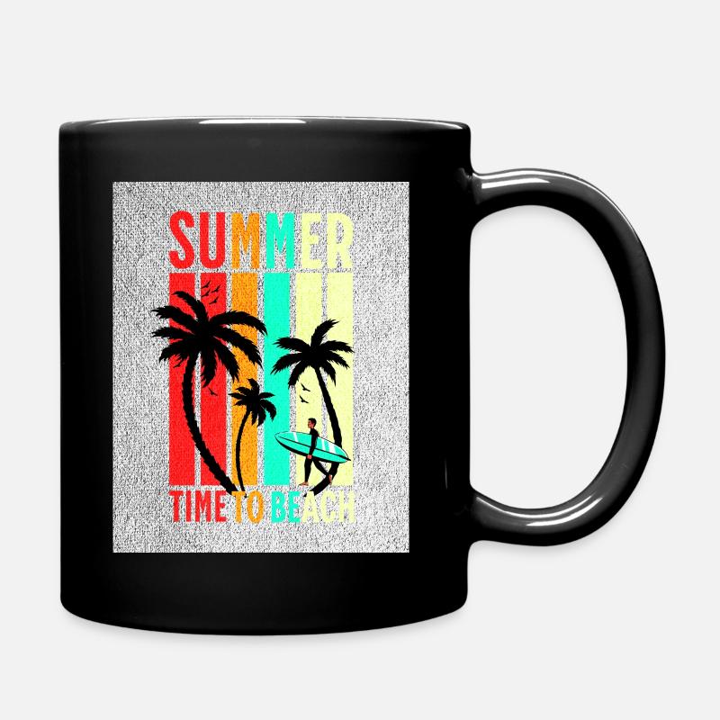 Summer Beach Stripes Surf - Full Colour Mug - black
