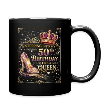 Stepping Into My 50th Birthday 50 Years - Full Colour Mug - black - Right
