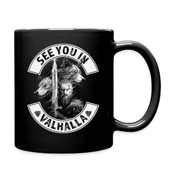 On se voit à Valhalla - Mug uni - noir - Droite
