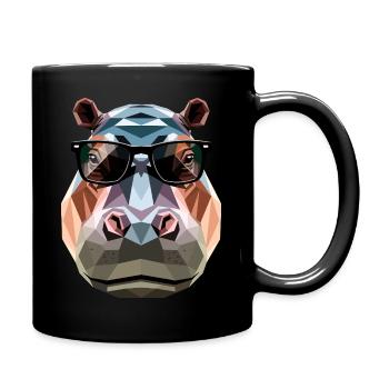 Nilpferd Flusspferd Mama Hippopotamus Cooles Hippo - Full Colour Mug - black - Right