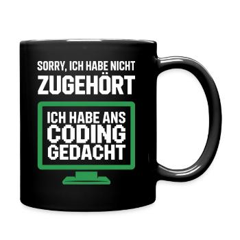Coding Thought Screen Saying - Full Colour Mug - black - Right