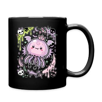 Pastel Ghost Jellyfish Aesthetic - Full Colour Mug - black - Right