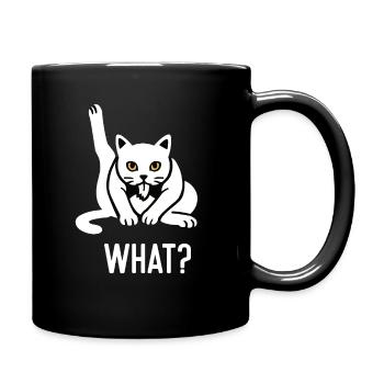 What Lustige Katze Katzen Katzenliebhaber Kätzchen - Tasse einfarbig - Schwarz - Rechts