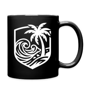 Palm Trees Beach Ocean - Full Colour Mug - black - Right