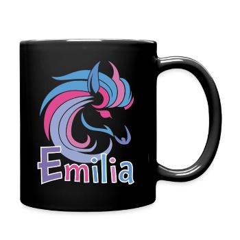 Emilia Pastellpferd Zauber - Tasse einfarbig - Schwarz - Rechts