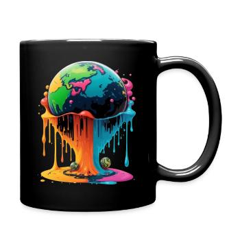Globus - Erde - Weltkugel - Tasse einfarbig - Schwarz - Rechts