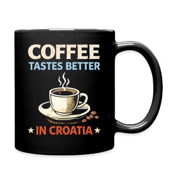 Le café a meilleur goût en Croatie - Mug uni - noir - Droite