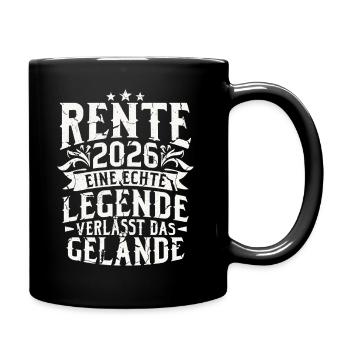 Rente 2026 Rentner Ruhestand Geschenk - Tasse einfarbig - Schwarz - Rechts