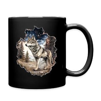 Wolf Starry Sky - Full Colour Mug - black - Right
