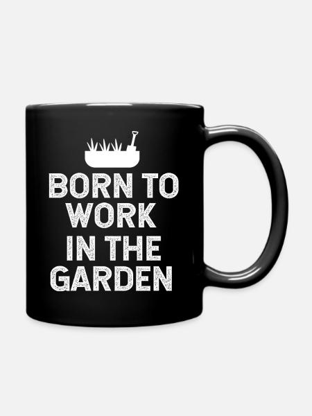 Né pour travailler dans le jardin - Mug uni - noir