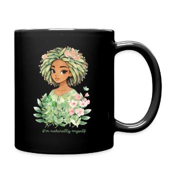 A woman by nature - Full Colour Mug - black - Right