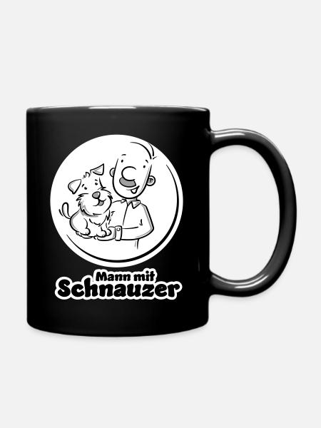 Mann mit Schnauzer (Oberlippenbart) - Tasse einfarbig - Schwarz