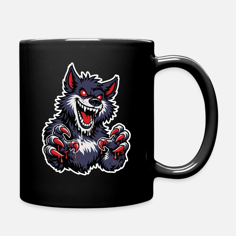 Werewolf with red claws - Full Colour Mug - black