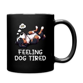 Feeling Dog Tired Bernese Mountain Dog Mountain Dogs - Full Colour Mug - black - Right