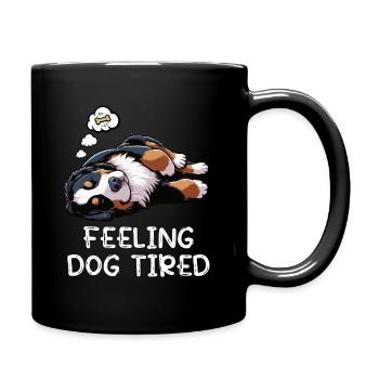 Feeling Dog Tired Bernese Mountain Dog Mountain Dogs - Full Colour Mug - black - Right