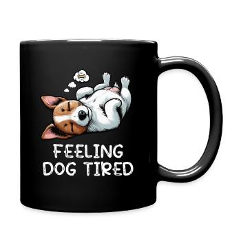 Feeling Dog Tired Jack Russel terrier Jack russel  - Tasse einfarbig - Schwarz - Rechts