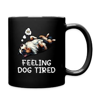 Feeling Dog Tired Australian Shepherd Aussiehalter - Full Colour Mug - black - Right
