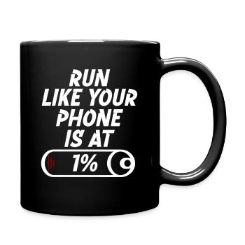 Faites comme si votre téléphone était à 1 % - Mug uni - noir - Droite