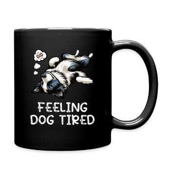 Propriétaire de Border Collie Collie fatigué - Mug uni - noir - Droite