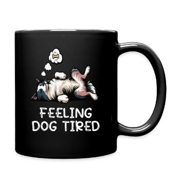 Propriétaire de Border Collie Collie fatigué - Mug uni - noir - Droite