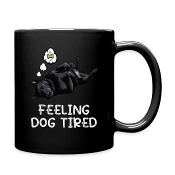Propriétaire de berger noir fatigué par le chien - Mug uni - noir - Droite