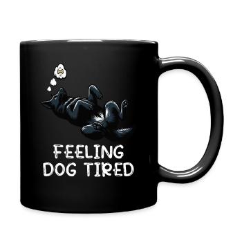 Propriétaire de berger noir fatigué par le chien - Mug uni - noir - Droite