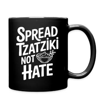 Diffusez Tzatziki, Pas la Haine - Mug uni - noir - Droite
