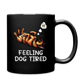 Fatigué par le chien Berger Belge Malinois - Mug uni - noir - Droite