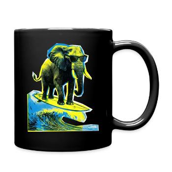 Elefant Surfer - Tasse einfarbig - Schwarz - Rechts