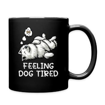 Feeling Dog Tired White Shepherd Dog - Full Colour Mug - black - Right