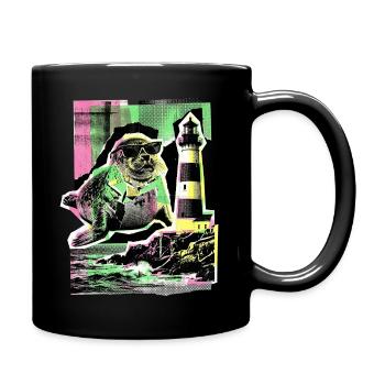 Cool seal North Sea Baltic Sea - Full Colour Mug - black - Right