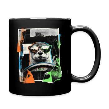 funny otter - Full Colour Mug - black - Right