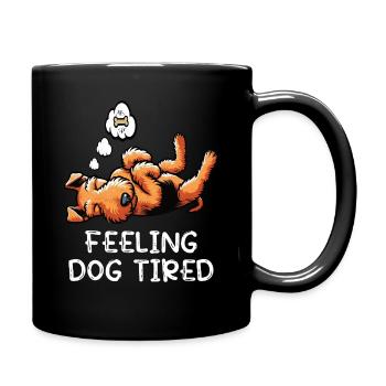 Feeling Dog Tired Airedale Terrier Airedales - Full Colour Mug - black - Right