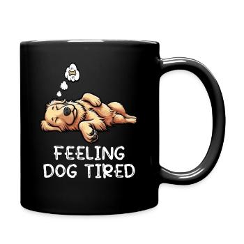 Feeling Dog Tired Golden Retriever Goldie Goldies - Tasse einfarbig - Schwarz - Rechts