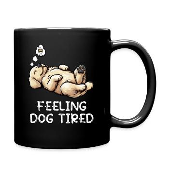 Feeling Dog Tired Golden Retriever Goldie Goldies - Tasse einfarbig - Schwarz - Rechts