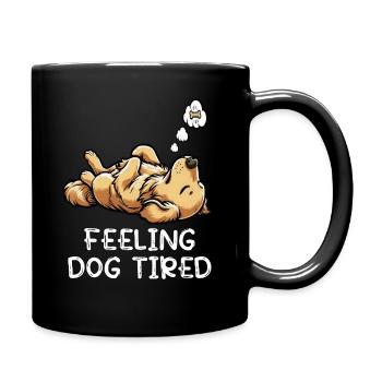 Feeling Dog Tired Golden Retriever Goldie Goldies - Tasse einfarbig - Schwarz - Rechts