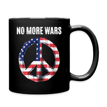 Peace USA Flag Against War - Full Colour Mug - black - Right