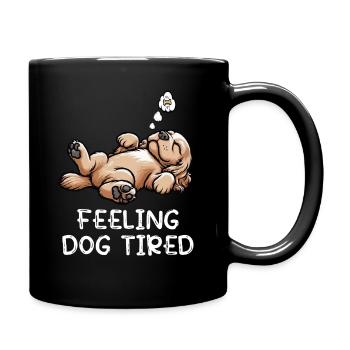 Feeling Dog Tired Cocker Spaniel Cockerhund Cocker - Tasse einfarbig - Schwarz - Rechts