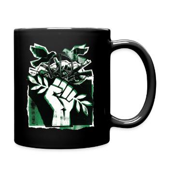 Gegen Krieg Frieden Faust - Tasse einfarbig - Schwarz - Rechts