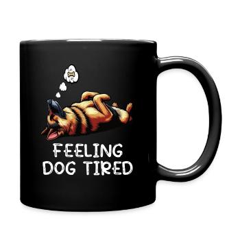 Berger allemand fatigué par le chien - Mug uni - noir - Droite