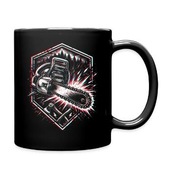 Chainsaw Axe Lumberjack Forest Design - Full Colour Mug - black - Right
