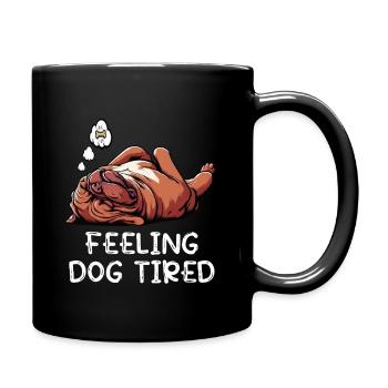 Se sentir fatigué par le chien Mastiff Bordeaux Bordeaux - Mug uni - noir - Droite