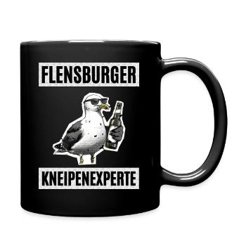 Flensburger Kneipen Experte - Tasse einfarbig - Schwarz - Rechts