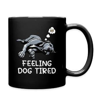 Feeling Dog Tired Great Dane Great Dane Dog - Full Colour Mug - black - Right