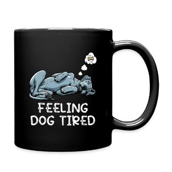 Feeling Dog Tired Great Dane Great Dane Dog - Full Colour Mug - black - Right