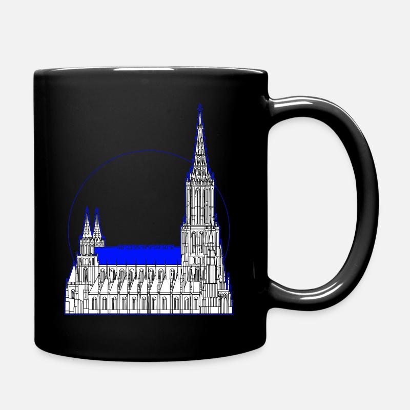 Ulm Motiv 4 Münster Line Art – Minimal Skyline - Tasse einfarbig - Schwarz