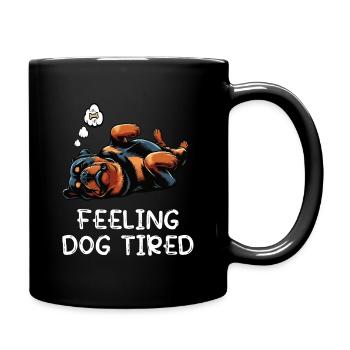 Se sentir fatigué par le chien Propriétaire de rottweiler - Mug uni - noir - Droite